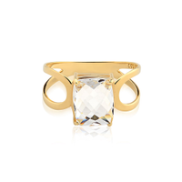 Anel Gold Stone em Ouro Amarelo 18k com Cristal