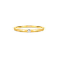 Anel Solitário Promise em Ouro Amarelo 18k com Diamante 0,05 ct