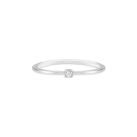 Anel Solitário Forever em Ouro Branco 18k com Diamante 0,19 ct