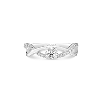 Anel Solitário Infinity em Ouro Branco 18k com Diamantes 0,38 ct