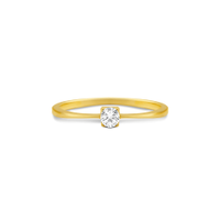 Anel Solitário Forever em Ouro Amarelo 18k com Diamante 0,14 ct