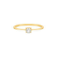 Anel Solitário Classic em Ouro Amarelo 18k com Diamante 0,09 ct