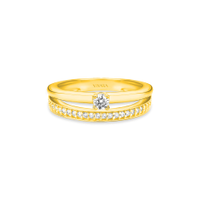 Anel Solitário Forever em Ouro Amarelo 18k com Diamantes 0,20 ct