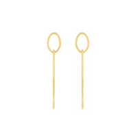 Brinco Argola Design em Ouro Amarelo 18k