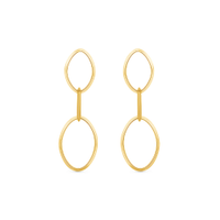 Brinco Argola Design em Ouro Amarelo 18k