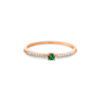 Anel Cores em ouro rosé 18k com Topázio Verde e Diamantes