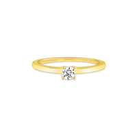 Anel Solitário Forever em Ouro Amarelo 18k com Diamante 0,14 ct