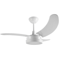 Ventilador Búzios LED Branco 220V 3 Pás Brancas