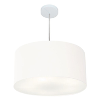 Pendente Cilíndrico Md-4213 Cúpula em Tecido 50x30cm Branco - Bivolt