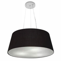 Pendente Cone Md-4062 Cúpula em Tecido 25-60x50cm Preto - Bivolt