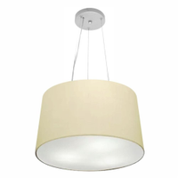 Pendente Cone Md-4153 Cúpula em Tecido 30-45x40cm Algodão Crú - Bivolt