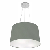 Pendente Cone Md-4153 Cúpula em Tecido 30-45x40cm Cinza Escuro- Bivolt