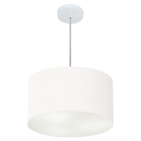 Pendente Cilíndrico Md-4244 Cúpula em Tecido 40x25cm Branco - Bivolt