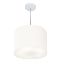 Pendente Cilíndrico Md-4216 Cúpula em Tecido 40x30cm Branco - Bivolt