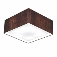 Plafon Quadrado Md-3040 Cúpula em Tecido 30-70x70cm Café - Bivolt