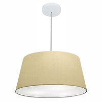 Pendente Cone Md-4050 Cúpula em Tecido 21-50x40cm Algodão Crú - Bivolt