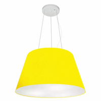 Pendente Cone Md-4141 Cúpula em Tecido 30-50x35cm Amarelo - Bivolt