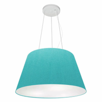 Pendente Cone Md-4141 Cúpula em Tecido 30-50x35cm Azul Turquesa - Bivolt