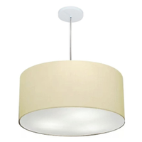 Pendente Cilíndrico Md-4219 Cúpula em Tecido 55x25cm Algodão Crú - Bivolt