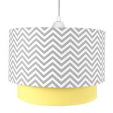 Lustre Tubular Duplo Chevron Cinza Quarto Bebê Infantil Menino Menina