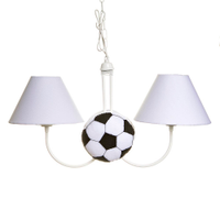 Lustre 2L Simples Com 2 Bolas De Futebol Quarto Bebê Infantil