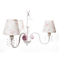 Lustre 3L Cristais 3 Flores P Rosa Quarto Bebê Infantil Menina