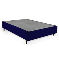 Base Para Cama Box Casal Guldi (38x138x188) Azul E Cinza