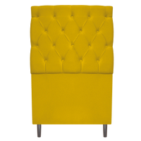 Cabeceira Estofada Liverpool 90 cm Solteiro Suede Amarelo - Amarena Móveis