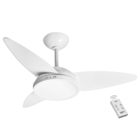 Ventilador LED Lian Branco 110V 3 Pás e Controle