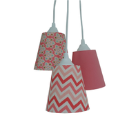 Lustre Pendente Bebê Cacho Chevron Coral