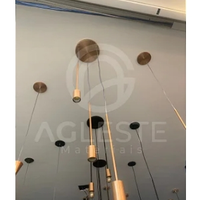 Pendente Kit Suspensão Haste Longa 03 Lâmpada E27 Cobre - T.Y Iluminação