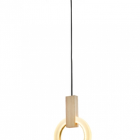 Pendente Led Olson 3000K 8W Bivolt Gold Amadeirado - Hevvy