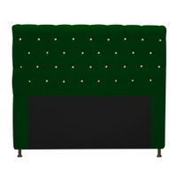 Cabeceira Estofada Cristal 160 cm Queen Size Com Strass Suede Verde - Amarena Móveis