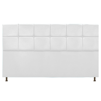 Cabeceira Estofada Damares 195 cm King Size Com Botonê Suede Branco - Amarena Móveis