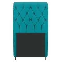 Cabeceira Estofada Cristal 100 cm Solteiro Com Capitonê Suede Azul Turquesa - Amarena Móveis