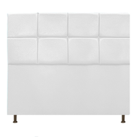 Cabeceira Estofada Damares 140 cm Casal Com Botonê Suede Branco - Amarena Móveis