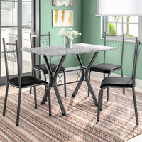 Conjunto de Mesa Miame com 4 Cadeiras Lisboa Preto