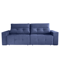 Sofá 4 Lugares Retrátil e Reclinável Roma Suede Azul