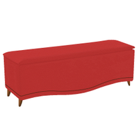 Calçadeira Estofada Yasmim 160 cm Queen Size Corano Vermelho - Amarena Móveis