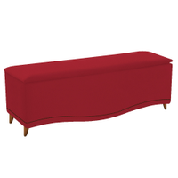 Calçadeira Estofada Yasmim 90 cm Solteiro Suede Vermelho - Amarena Móveis