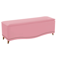 Calçadeira Estofada Yasmim 195 cm King Size Suede Rosa Bebê - Amarena Móveis