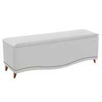 Calçadeira Estofada Yasmim 140 cm Casal Suede Branco - Amarena Móveis