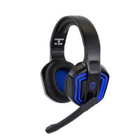 Fone de Ouvido Headset Gamer Sate Preto/Azul AE-361B