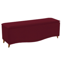 Calçadeira Estofada Yasmim 90 cm Solteiro Suede Bordô - Amarena Móveis