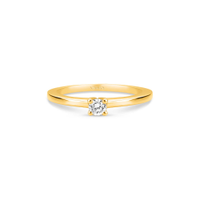 Anel Solitário Classic em Ouro Amarelo 18k com Diamante 0,09 ct