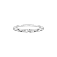 Anel Solitário Promise em Ouro Branco 18k com Diamantes 0,14 ct