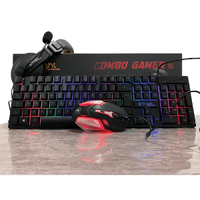 Kit Teclado Mouse Headset USB Bright Combo Gamer 0543