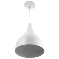 Lustre Pendente Gota Media De Alumínio 30cm Soquete E-27 Branco