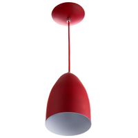 Lustre Pendente Cone Alumínio 20x14cm Soquete E-27 Vermelho