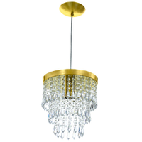 Lustre Pendente De Cristal Acrílico Manucrillic Dourado